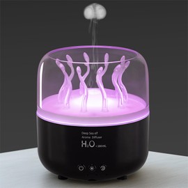 Jellyfish Humidifier Diffuser, 280ml Essential Oil Diffuser with Remote, 7 Color Lights, Quiet Ultrasonic Cool Mist Humidifier for Home, Office, Nursery, Auto-Off (Black)