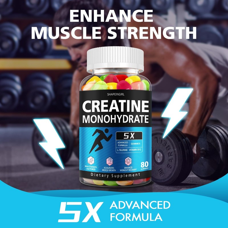 SHAPEINGIRL Creatine Monohydrate Gummies - Clean Creatine for Women Men