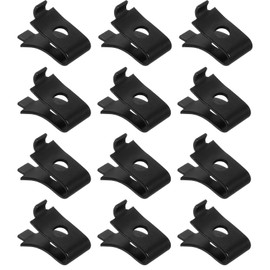 sourcing map 12pcs Cabinet Shelf Clips Metal Adjustable Shelf Bracket Clamp Shelf Support Pins Shelf Clip Support Hardware Replacement Parts for Metal Shelving, Black