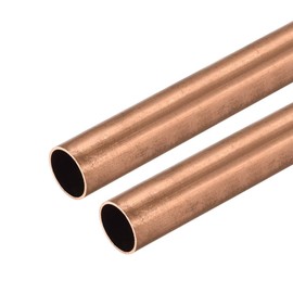 TA-VIGOR 2Pcs Copper Round Tube, 10mm OD 0.5mm Wall Thickness 300mm Long Straight Pipe Tubing for Hobbies, Crafts, Building Models, Building Decorations, Frames, Industrial, Gardening Products