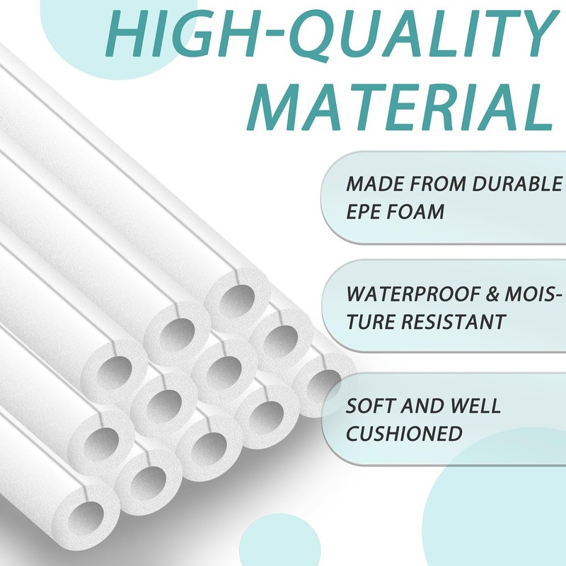 12 PCS Clamp Foam Tubes 16.9 x 1.7 Inch OD