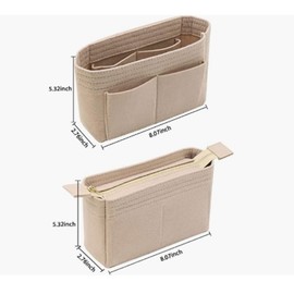 Organizador de cartera, para organizador de bolsas neonoe, organizador avanzado de portafolios de fieltro, paquete de 2 unidades, color caqui, 1009