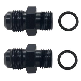 YSIL 6AN Male Flare to 1/4" NPSM Transmission Cooler Fitting Adapter Aluminum Fits TH350 TH400 4L60E 700R4 200-4R TR6060 AOD 4R100 4R70W C5 Black 2PCS