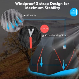 Durbles Golf Cart Cover, Waterproof 420D Oxford Fabric, Windproof 3-Strap Design, Universal Fit with Reflective Strips (Fit for 2 Seat M- Size 95”L x 48”W x 66”H)