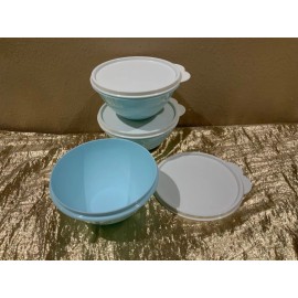 Tupperware New Set of 3 Tupperware Beautiful Mini Bowls 530ml ea in Light Blue Pastel Color