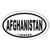 Afghanistan I Served Oval Bumper Sticker