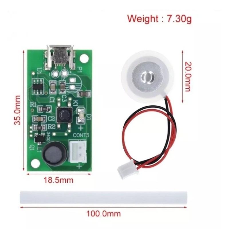 MS Kit Humidificador Membrana Ultrasonica Diy Proyectos Electr