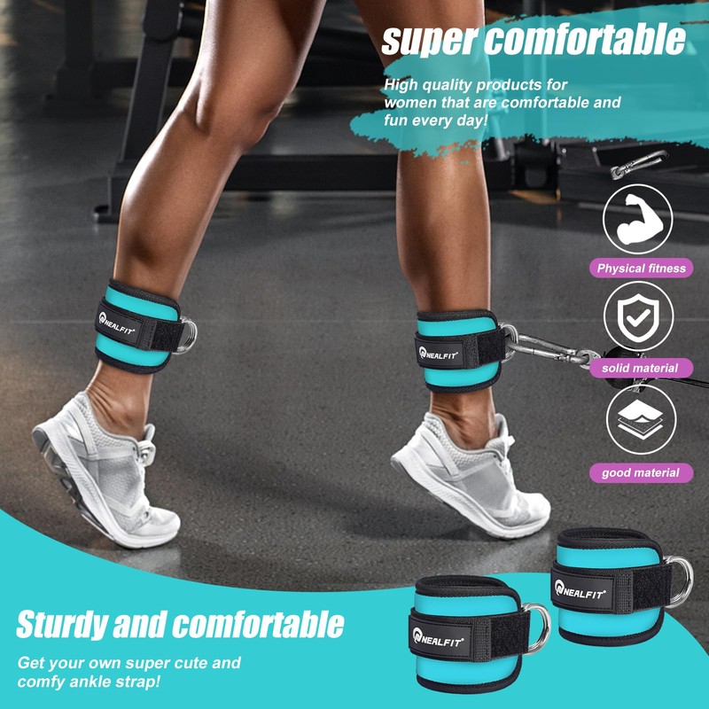 NEALFIT Ankle Strap for Cable Machine, Gym Ankle Cuff for