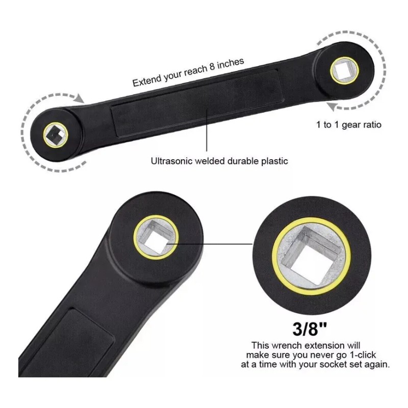 Juego De Llaves De Extensión Universales Combinada Con Llave Negro