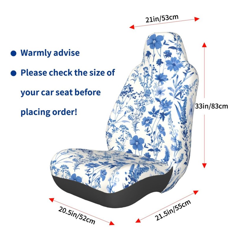 BzcjLyhbZ Blue Floral Car Seat Covers, Automotive Comfort for Most