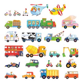 DECOWALL DS-8015 The Transports (Small) Kids Wall Stickers Decals Peel and Stick Removable for Nursery Bedroom Living Room Art murals Decorations