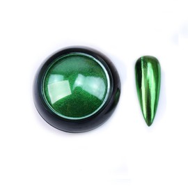 1 Box Mirror Nail Art Glitter Powder Holographic Metallic Gold Sliver Dust Sequins UV Gel Nail Chrome Pigment Decoration (Green)