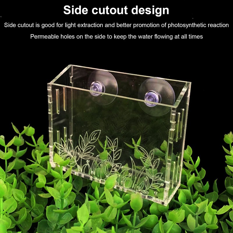 Aquarium Aquatic Planter Transparent Acrylic Fish Tank Hanging Water Plants