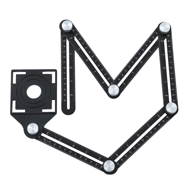 TOPWAY Multi-Function Angle Measuring Ruler, Aluminum Alloy Metal Angle Template