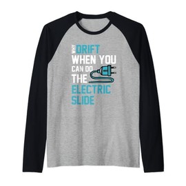 Drift Electric Slide Sports Car Futuristic Car Vehicle Gift Raglan Baseball Tee