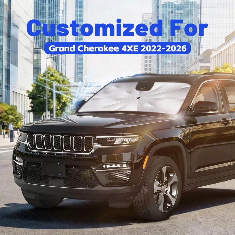 Car Windshield Sun Shade for Grand Cherokee 4XE 22-26,Foldable Car