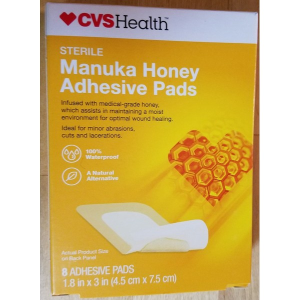 CVS Manuka Honey Adhesive Pads 1.8" x 3" 8 Count
