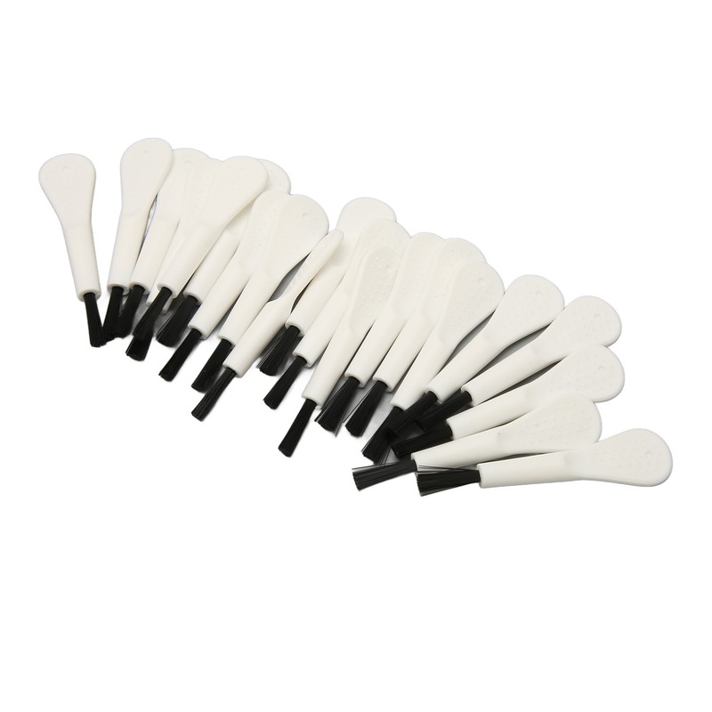 20pcs White Handle Black Hair Sound Aid Cleaning Brush Professional