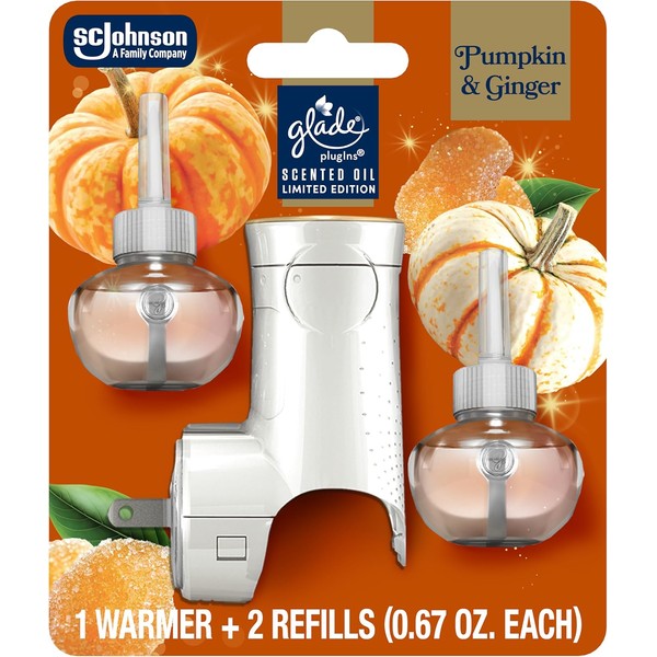 Glade PlugIns Refills Air Freshener Starter Kit, Pumpkin & Ginger,