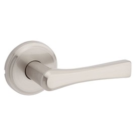 Kwikset Katella Passage Door Lever, Non-Locking Handle for Interior Hall and Closet Doors, Reversible for Easy Install, Featuring Microban Protection in Satin Nickel