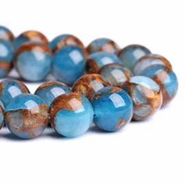 75PCS 10MM Lake Blue Cloisonne Craft Spacer Loose Beads for Jewelry Making DIY Bracelet