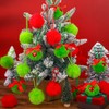 12 Pcs Lime Green Furry Christmas Ball Ornaments Christmas Tree