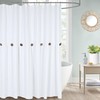 DOSLY IDÉES Farmhouse Shower Curtain, White Cloth Button Curtain, Cotton