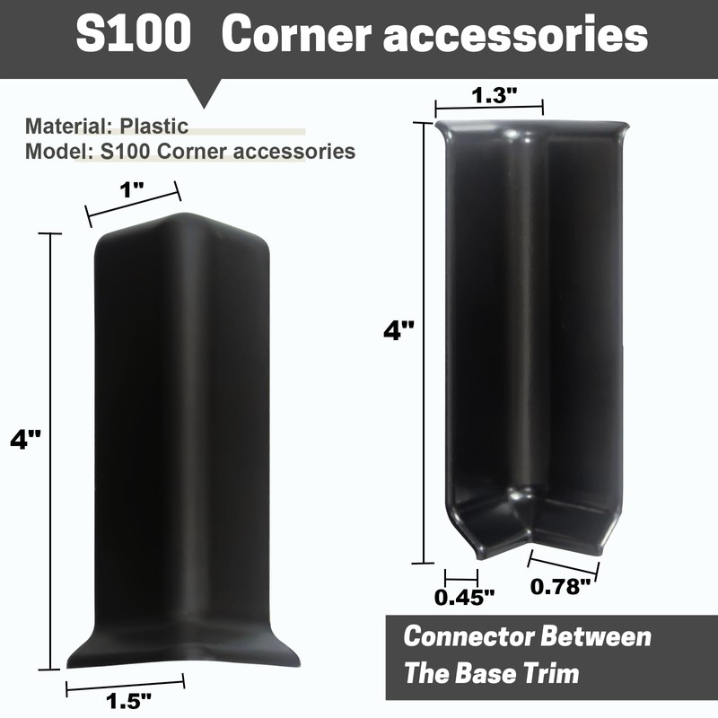 COUKIU Self Adhesive Baseboard Corner Blocks, 4inch(Width)3 Inside + 3