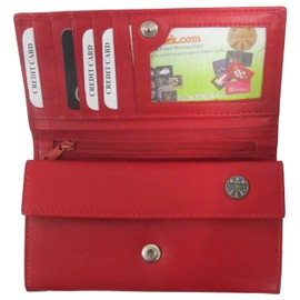 Klassek Fox in Love Womans Red Purse Brand Image on Real Animal Leather Foxy Loving Foxes Accessory Gift