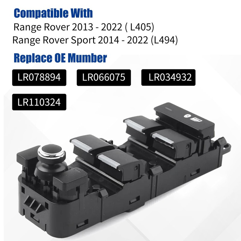 Driver Side Master Power Window Switch Compatible with 2013-2022 Range