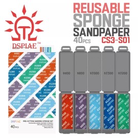 DSPIAE: Reusable Sponge Sandpaper Set - 40pcs - #400-#1500 - DS3-S01
