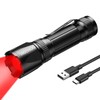 RECHOO Red Light Flashlight, High-Powered 3 Modes Red LED Rechargeable