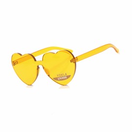 Yoela Heart Thick Oversized Rimless Sunglasses Transparent Heart Shape Eyewear Colorful Glasses Party Favors