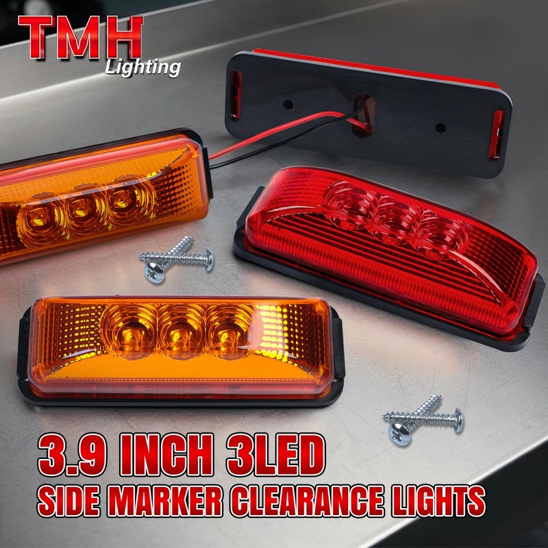 TMH 20Pcs 3.9 Inch (10 Amber + 10 Red) 3LED