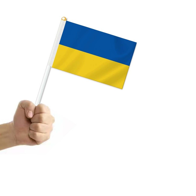 10 PCS Ukraine Handheld Small Flag, Ukrainians Hand held Mini