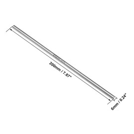 sourcing map Round Steel Rod, 6mm HSS Lathe Bar Stock Tool 200mm Long, for Shaft Gear Drill Lathes Boring Machine Turning Miniature Axle, Cylindrical Pin DIY Craft Tool, 2pcs