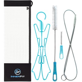 InnerFit Hydration Bladder Cleaning Kit - 5 in 1 Water Bladder Cleaning Kit for Universal Bladders - 3 Brushes - 1 Collapsible Frame - 1 Carrying Pouch