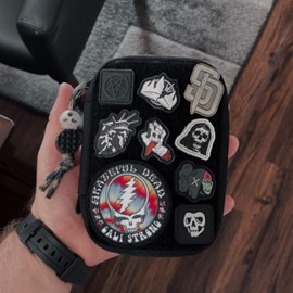 TIKIDESIGN EDC Pouch, Pocket Organizer with Velcro, Nylon Utility Small Tool Pouch Bag for Gears, Mighty Multitool (Black-04)