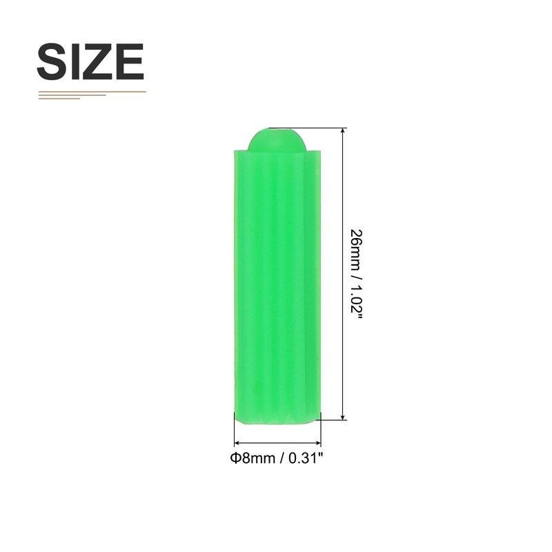 DTGN 8x26mm Wall Anchors - 100 Pack - Blue Plastic