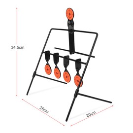 Shooting Targets Spinning, 5 Targets Metal Target Stand Steel Shooting Target with Stickers for Rifle Airgun