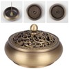 Household Brass Incense Burner Incense Burner Holders Craft Decoration (Round