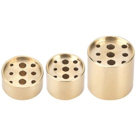 AHANDMAKER 3 Pcs Brass Incense Burner Holder, 3 Style 9 Holes Light Gold Cylindrical Incense Holder Copper Incense Sticks Burner, for Joss Stick Tower Incense Coil Cone Burner Indoor Outdoor Use