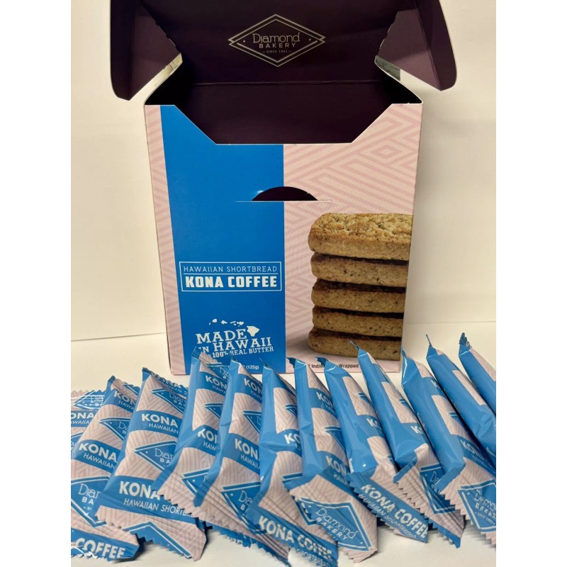 Diamond Bakery Kona Coffee Hawaiian Shortbread Cookies Box 12ct x1