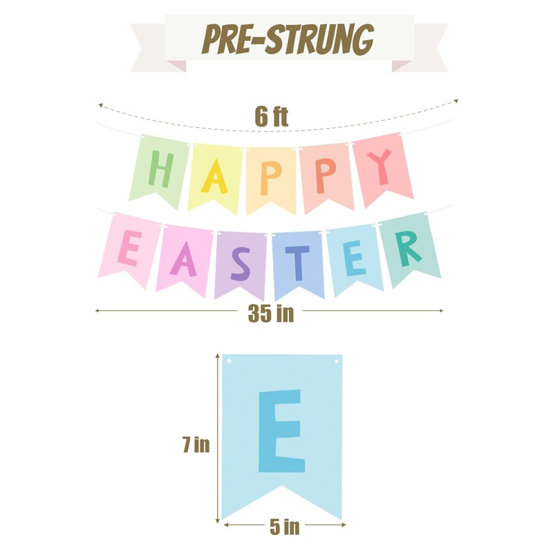 Happy Easter Banner Colourful Easter Garland Easter Bunting Garland Easter