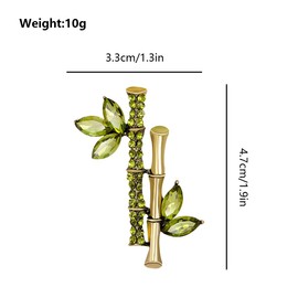 FAIRYGATE Brooches for Women UK Vintage Large Brooch Pins Elegant Retro Green Plant Bamboo Pin Retro Fashions Brooches Rhinestone Luxury for Women Collar Clothing Accessories Jewelry Gifts B2436