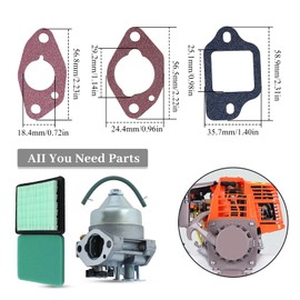 Haishine Carburettor Set for Honda GCV 190 GCV190A GCV190LA Engine HRB217 HRX217 HRX217K1 Lawnmower 16100-Z0Y-813 with Air Filter + Carburettor Gasket