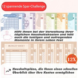 Budget Planner German, Budget Planner German, Household Book Budget Binder A6, Money Organiser, Budget Planner German Challenges