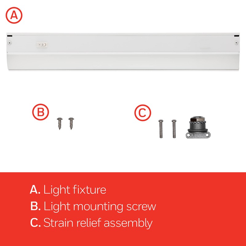 UltraPro 24 inch Hardwired Under Cabinet Lights, On/Off Only, 2700K