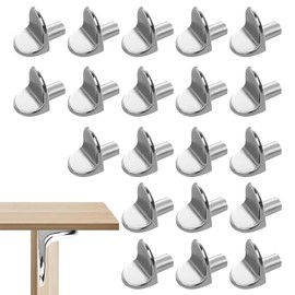 20 Pcs Shelf Support Pegs,L Shape Metal Shelf Pegs,Shelf Support Bracket Pegs Cupboard Shelf Pegs,Nickel Plated Shelf Bracket Pegs Pins for Kitchen Cabinet Bookcase Closet Wardrobe(Silver,5mm)
