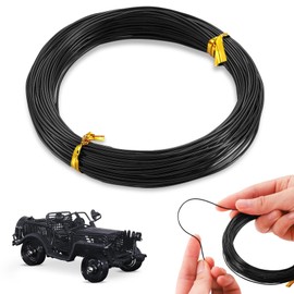 POPOYU Aluminium Wire Craft Wire Black 1 mm, 50 m Aluminium Wire for Crafts, Jewellery Wire, Decorative Wire, Jewellery Wire, Craft Wire for Jewellery Making Supplies and Crafting